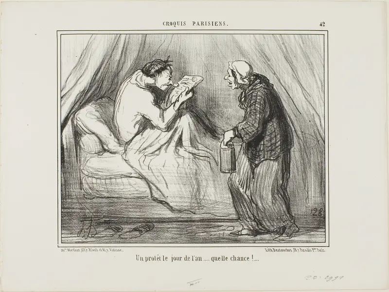 “A protest on New Year's Day! What luck! ...........,” plate 42 from Croquis Parisiens