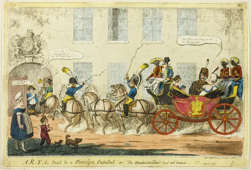 A R-Y-L Visit to a Foreign Capital Wall Art by George Cruikshank - High-Resolution Digital Print