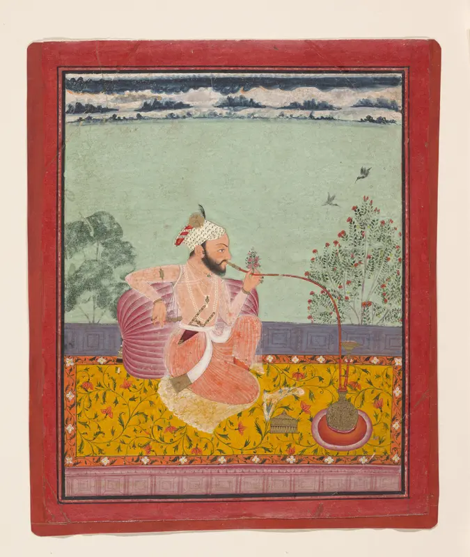 A Raja Smoking a Hookah Wall Art by Unknown - High-Resolution Digital Print