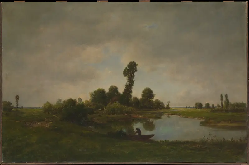 A River Landscape Wall Art by Théodore Rousseau - High-Resolution Digital Print