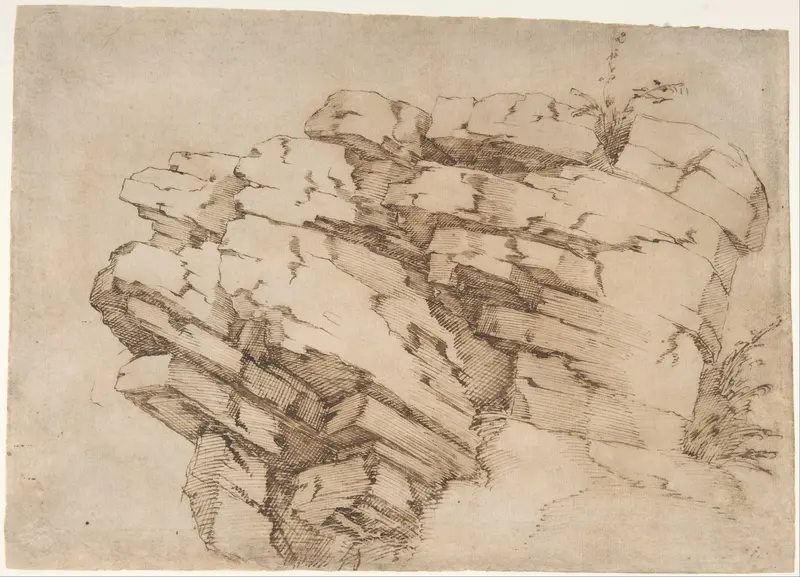 A Rocky Outcrop Wall Art by Baccio Bandinelli - High-Resolution Digital Print