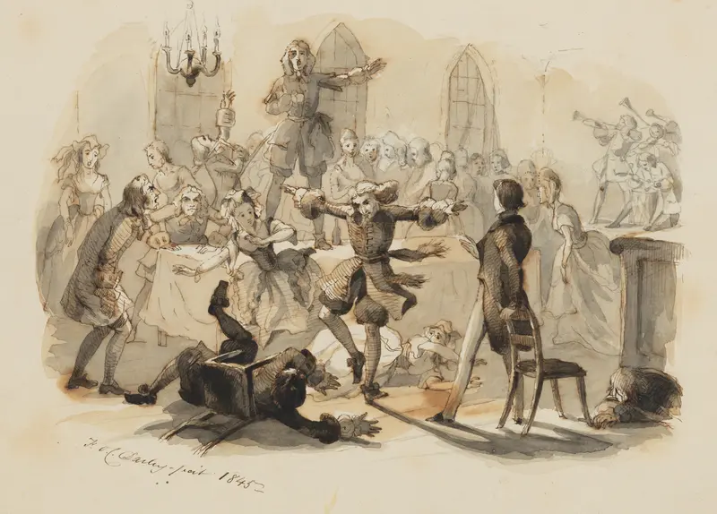 A Rowdy Party Wall Art by Felix Octavius Carr Darley - High-Resolution Digital Print