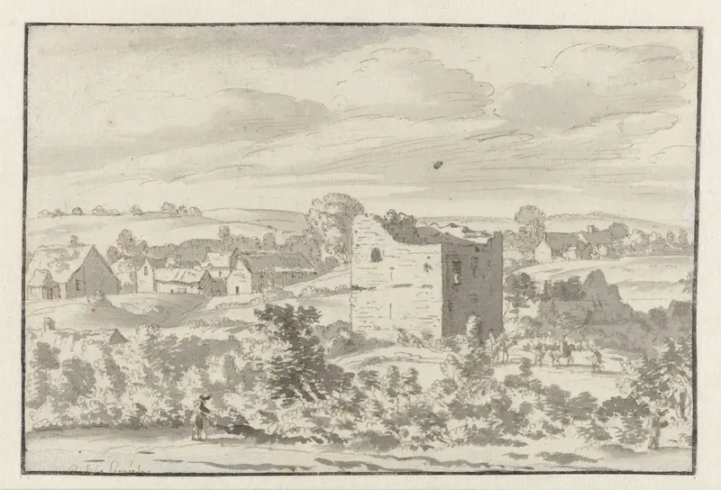 A Ruin in a Landscape Wall Art by Josua de Grave - High-Resolution Digital Print
