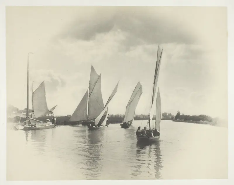 A Sailing Match at Horning Wall Art by Peter Henry Emerson - High-Resolution Digital Print