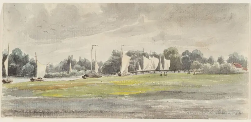 A Sailing Regatta near Berlin Wall Art by Franz Ludwig Catel - High-Resolution Digital Print