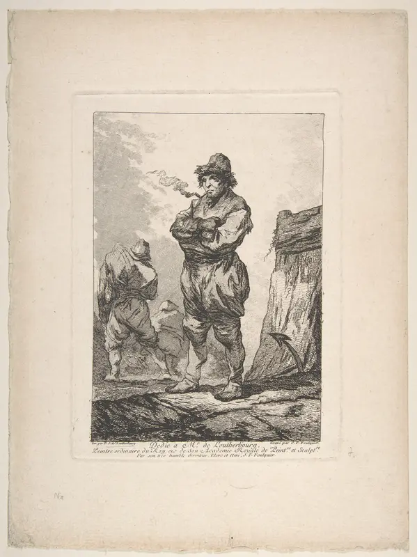 A Sailor Smoking with His Arms Crossed, from "Matelots" Wall Art by Joseph François Foulquier - High-Resolution Digital Print