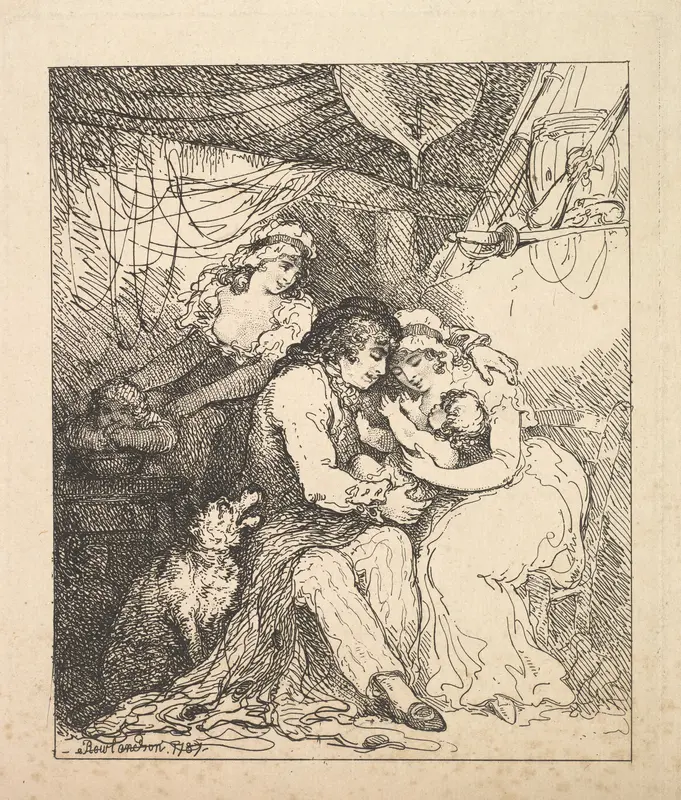 A Sailor's Family Wall Art by Thomas Rowlandson - High-Resolution Digital Print