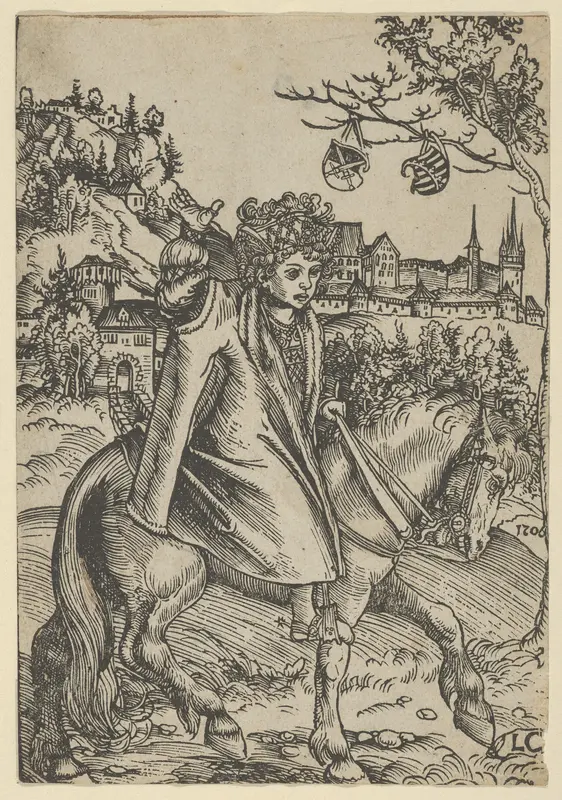 A Saxon Prince on Horseback Wall Art by Lucas Cranach the Elder - High-Resolution Digital Print