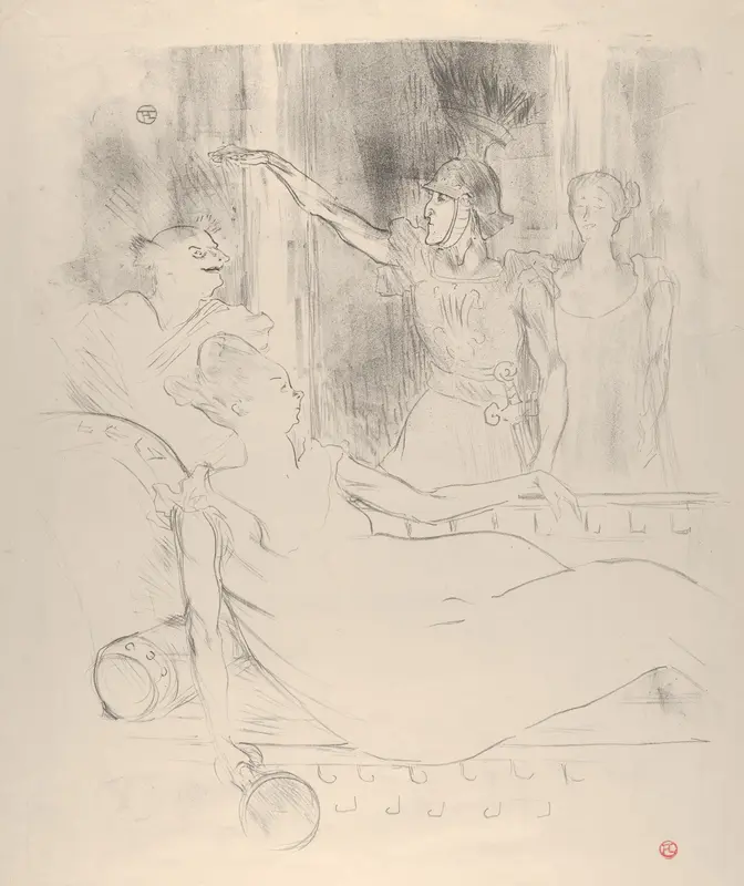 A Scene from Offenbach's La Belle Hélène Wall Art by Henri de Toulouse-Lautrec - High-Resolution Digital Print