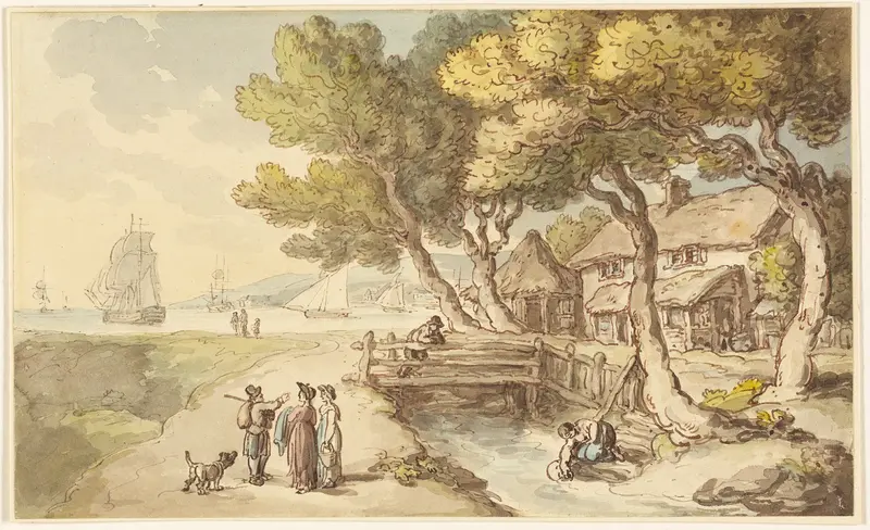 A Scene in Cornwall Wall Art by Thomas Rowlandson - High-Resolution Digital Print