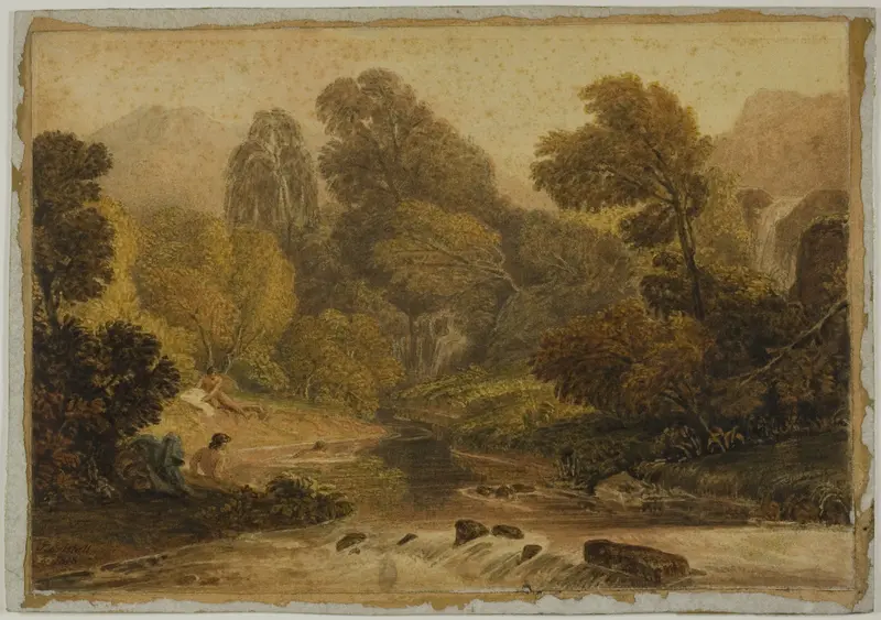 A Scene Near Lodore, Cumberland Wall Art by Joshua Cristall - High-Resolution Digital Print