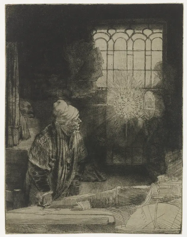 A Scholar in his Study (‘Faust’) Wall Art by Rembrandt van Rijn - High-Resolution Digital Print