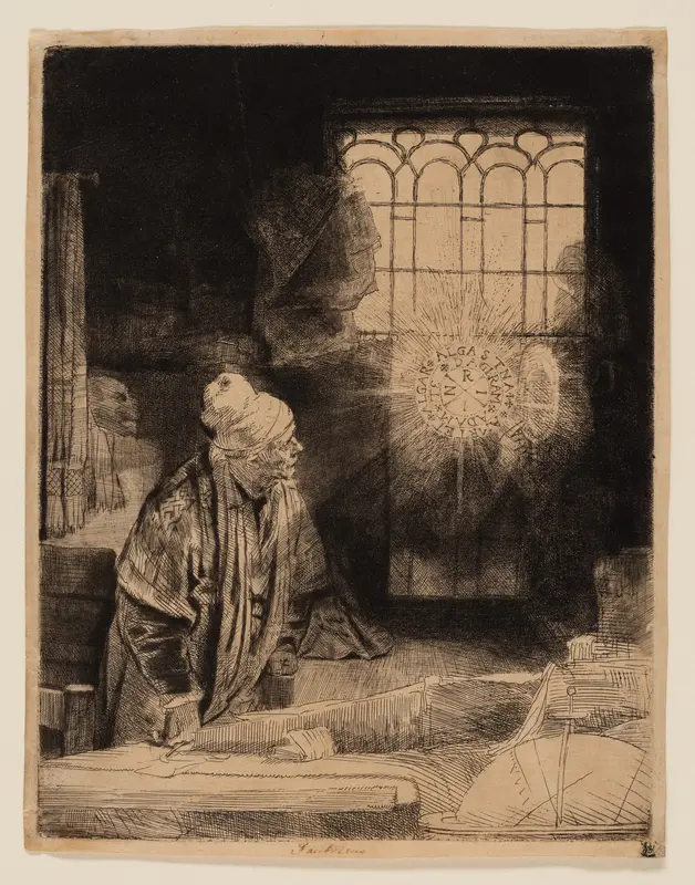 A Scholar in His Study (Faust) Wall Art by Rembrandt van Rijn - High-Resolution Digital Print