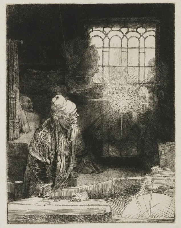 A scholar in his study Wall Art by Rembrandt van Rijn - High-Resolution Digital Print