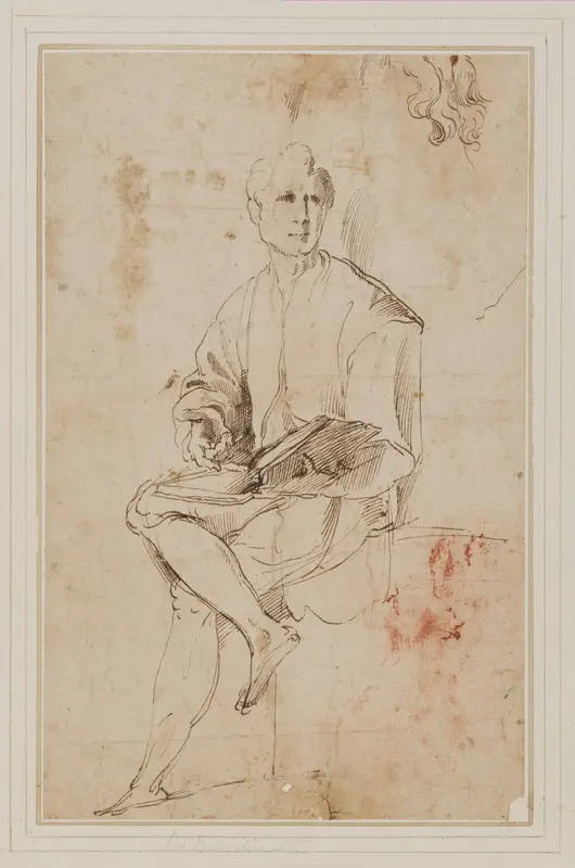 A Seated Man Declaiming from a Book Wall Art by Unknown - High-Resolution Digital Print
