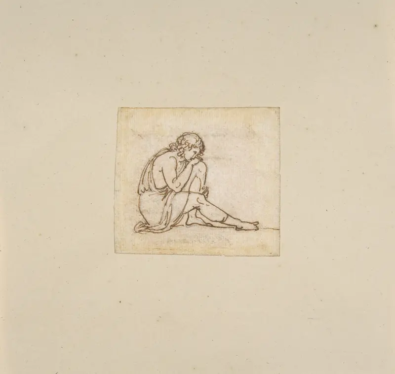 A Seated Youth Wall Art by Bertel Thorvaldsen - High-Resolution Digital Print