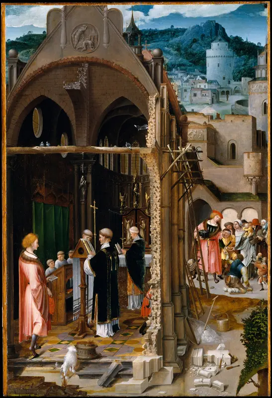 A Sermon on Charity (possibly the Conversion of Saint Anthony) Wall Art by Netherlandish (Antwerp Mannerist) Painter - High-Resolution Digital Print
