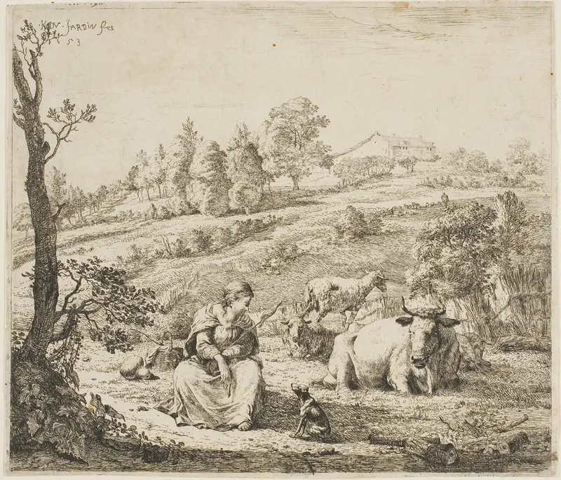 A Shepherdess Speaking to Her Dog