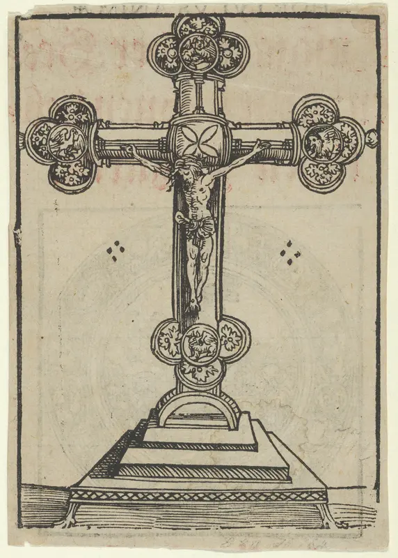 A Silver-Gilt Cross with Christ Crucified, from the Wittenberg Reliquaries Wall Art by Lucas Cranach the Elder - High-Resolution Digital Print