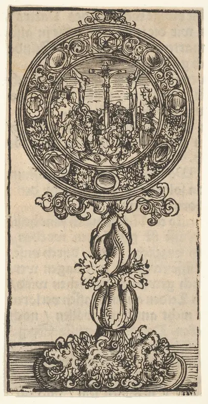 A Silver-Gilt Pacifical with a Crucifixion, from the "Wittenberg Reliquaries" Wall Art by Lucas Cranach the Elder - High-Resolution Digital Print