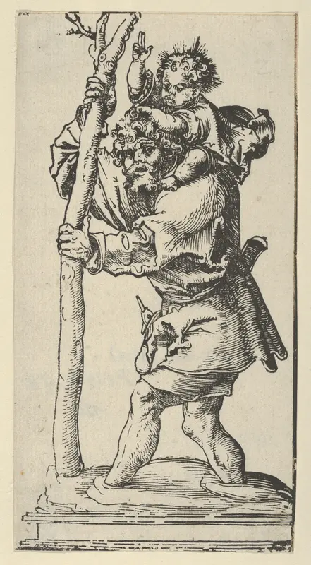 A Silver Statuette of St. Christopher, from the Wittenberg Reliquaries Wall Art by Lucas Cranach the Elder - High-Resolution Digital Print