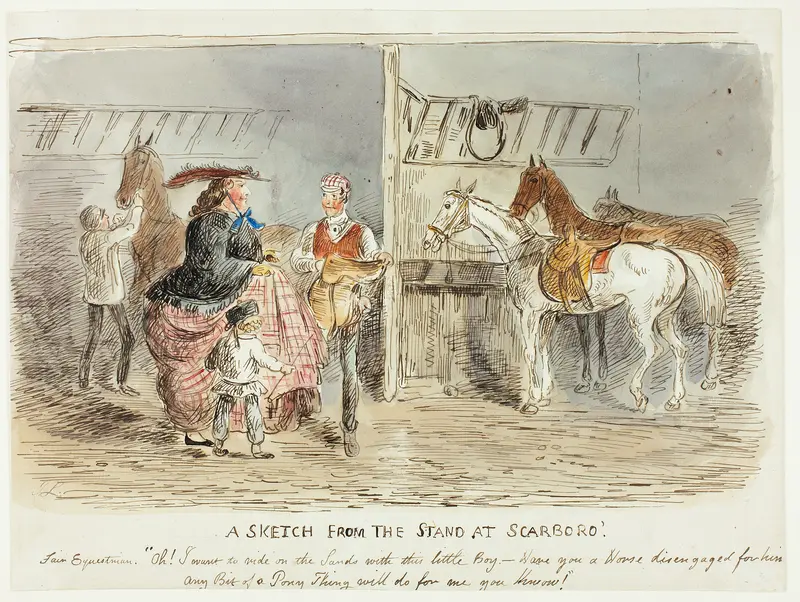 A Sketch from the Stand at Scarboro Wall Art by John Leech - High-Resolution Digital Print