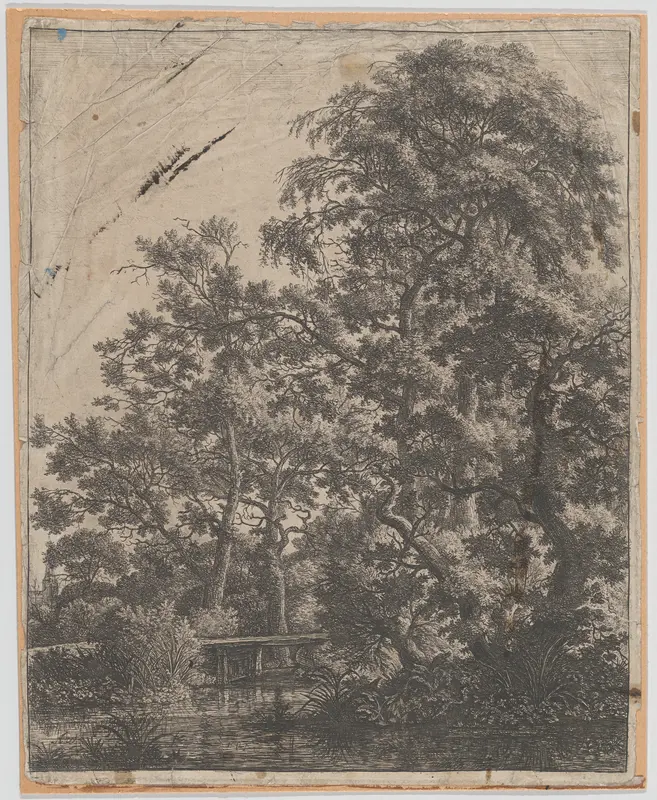 A Small Bridge over a Stream Wall Art by Anthonie Waterloo - High-Resolution Digital Print