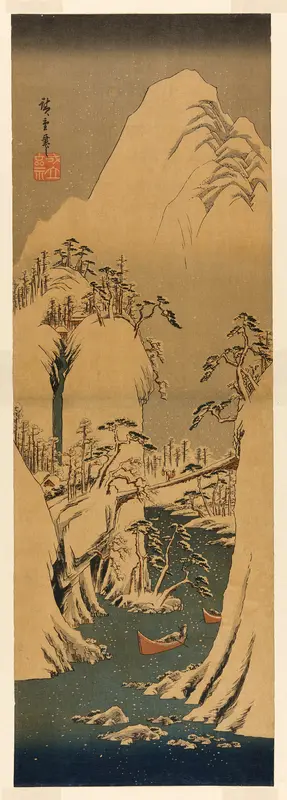 A Snowy Gorge on the Fuji River