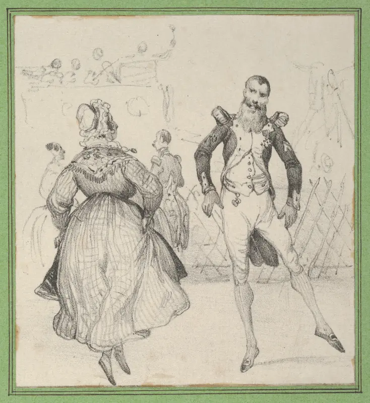 A soldier and a woman dancing Wall Art by Victor Adam - High-Resolution Digital Print