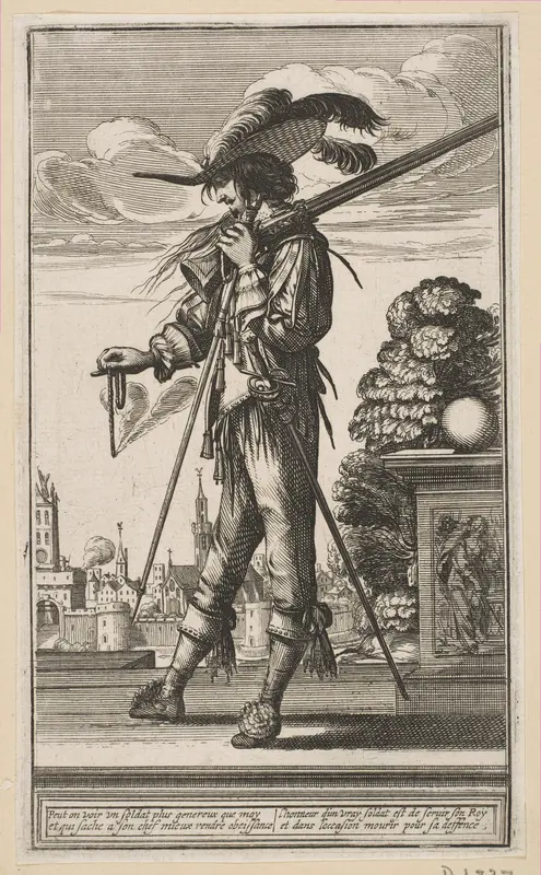 A Soldier on Duty, from "The French Guards" (Les Gardes Françaises) Wall Art by Abraham Bosse - High-Resolution Digital Print