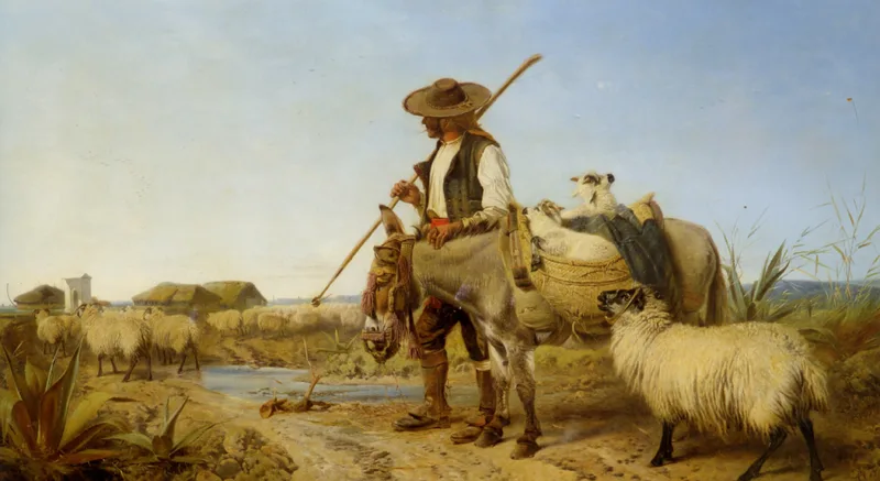 A Spanish Shepherd Wall Art by Richard Ansdell - High-Resolution Digital Print