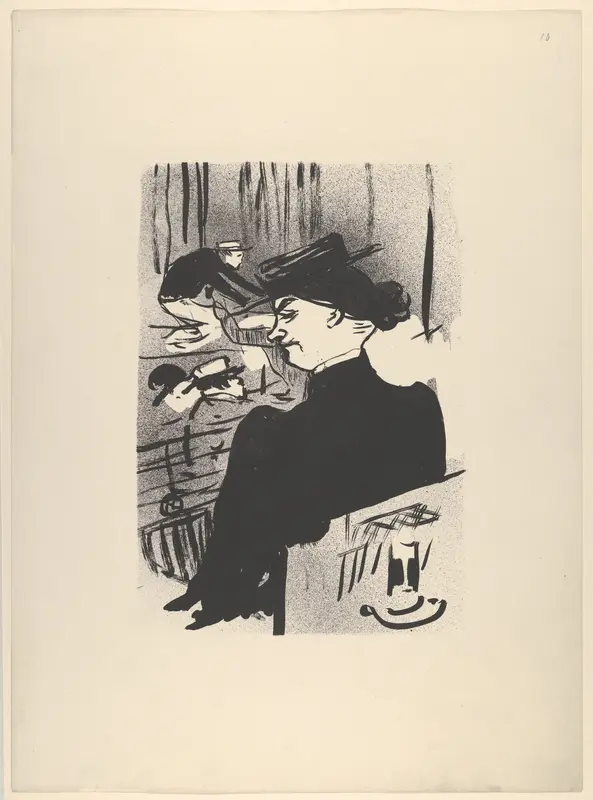 A Spectator (from Le Café Concert) Wall Art by Henri de Toulouse-Lautrec - High-Resolution Digital Print