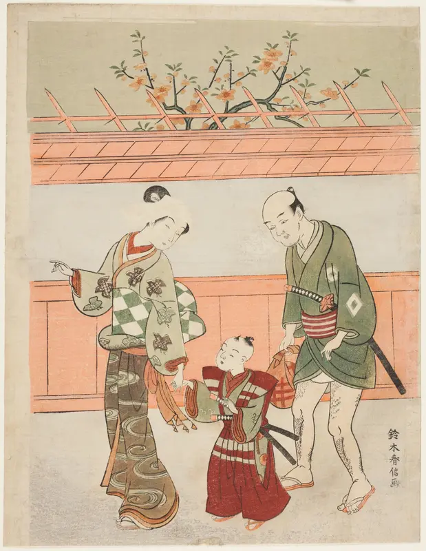 A Spring Outing Wall Art by Suzuki Harunobu - High-Resolution Digital Print