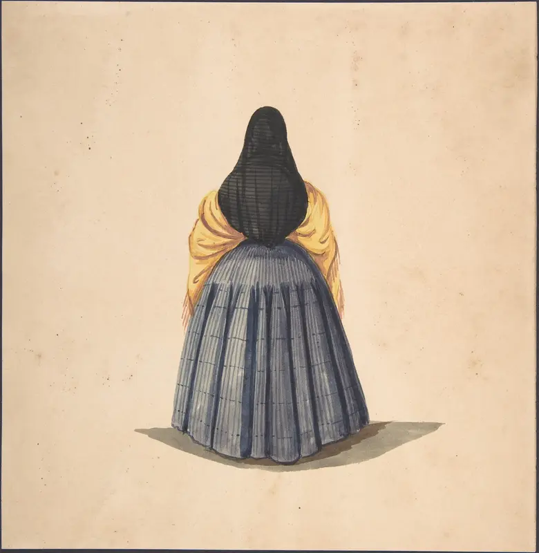 A Standing Woman, Seen from the Back Wall Art by Anonymous, Peruvian, 19th century - High-Resolution Digital Print