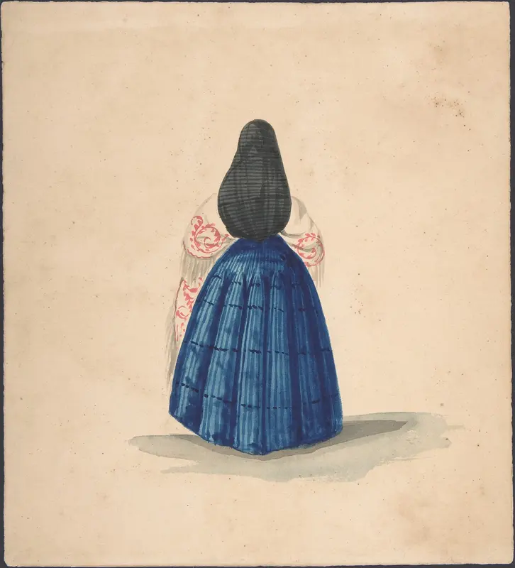 A Standing Woman Seen from the Back Wall Art by Anonymous, Peruvian, 19th century - High-Resolution Digital Print