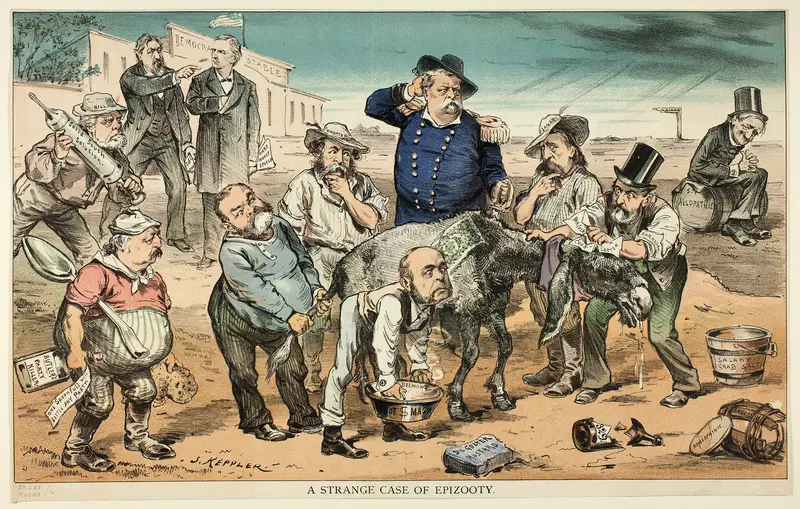 A Strange Case of Epizooty, from Puck Wall Art by Joseph Keppler - High-Resolution Digital Print