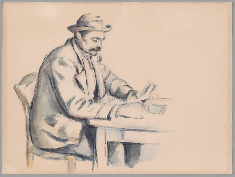 A Study for the Card Players Wall Art by Paul Cezanne - High-Resolution Digital Print