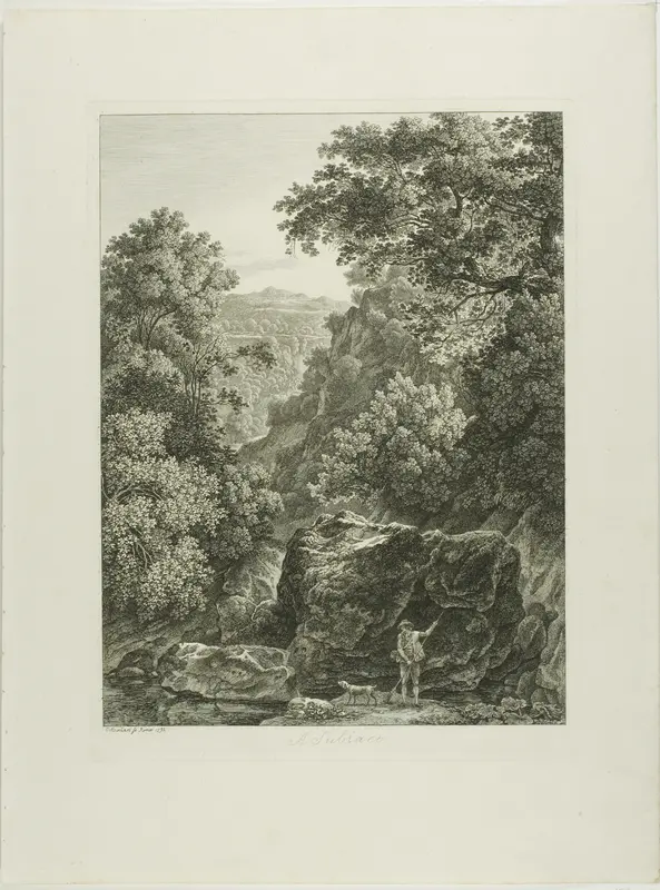 A Subiaco, from Malerisch Radierte Prospekte aus Italien Wall Art by Johann Christian Reinhart - High-Resolution Digital Print