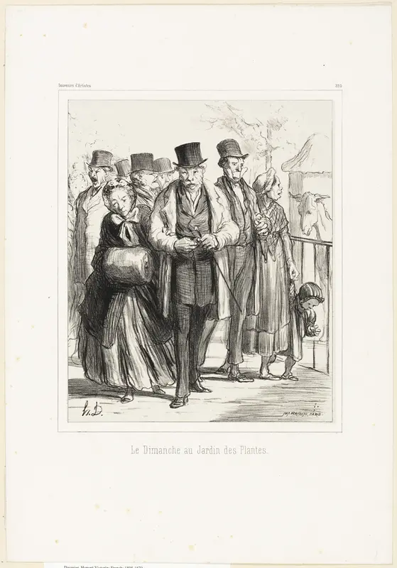 A Sunday in the botanical gardens, plate 320 from Souvenirs d’artistes