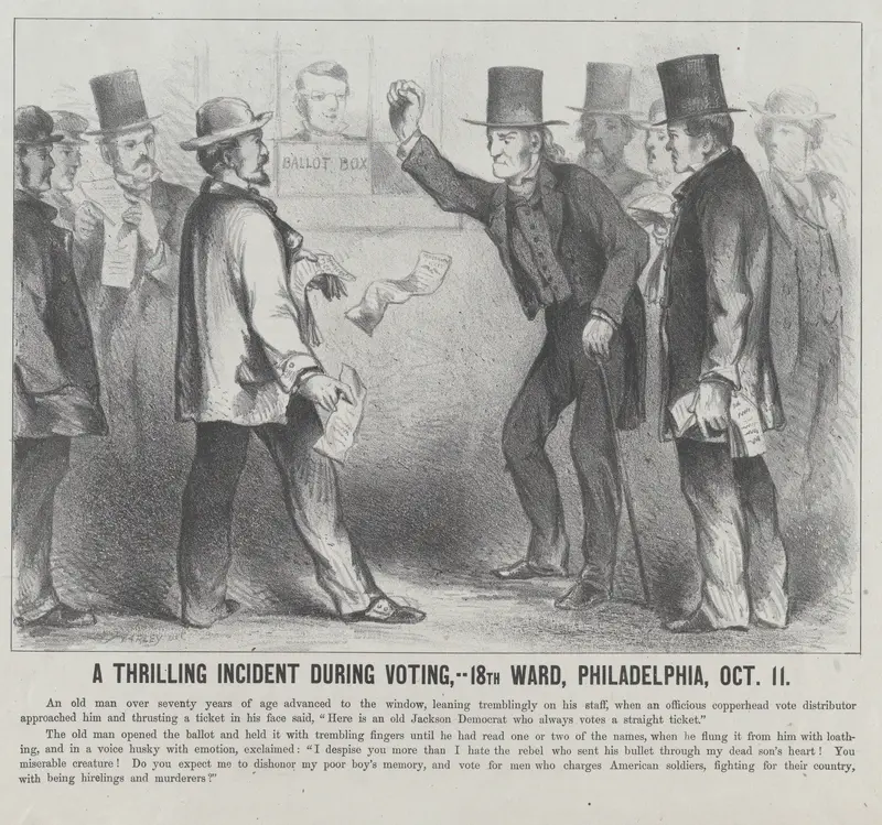 A Thrilling Incident During the Voting, 18th Ward, Philadelphia, October 11 Wall Art by Harley - High-Resolution Digital Print