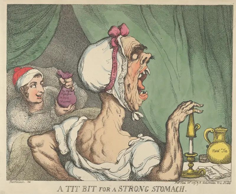 A Tit Bit for a Strong Stomach Wall Art by Thomas Rowlandson - High-Resolution Digital Print