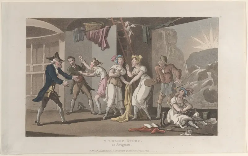 A Tragic Story at Avignon, from "Journal of Sentimental Travels in the Southern Provinces of France, Shortly Before the Revolution" Wall Art by Thomas Rowlandson - High-Resolution Digital Print