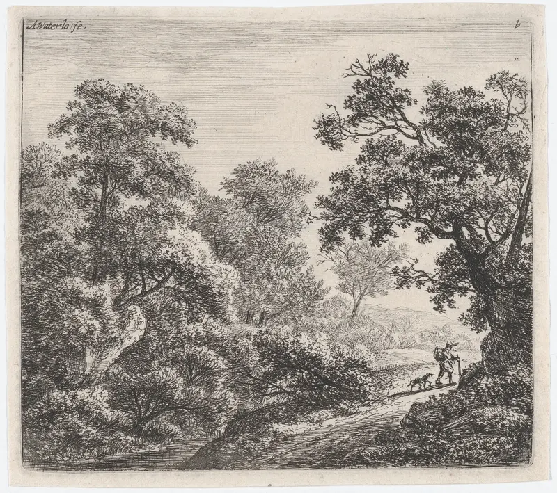A Traveller and His Dog (Le Voyageur et son Chien) Wall Art by Anthonie Waterloo - High-Resolution Digital Print