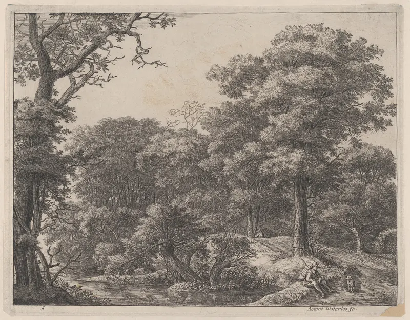 A Traveller Resting Wall Art by Anthonie Waterloo - High-Resolution Digital Print