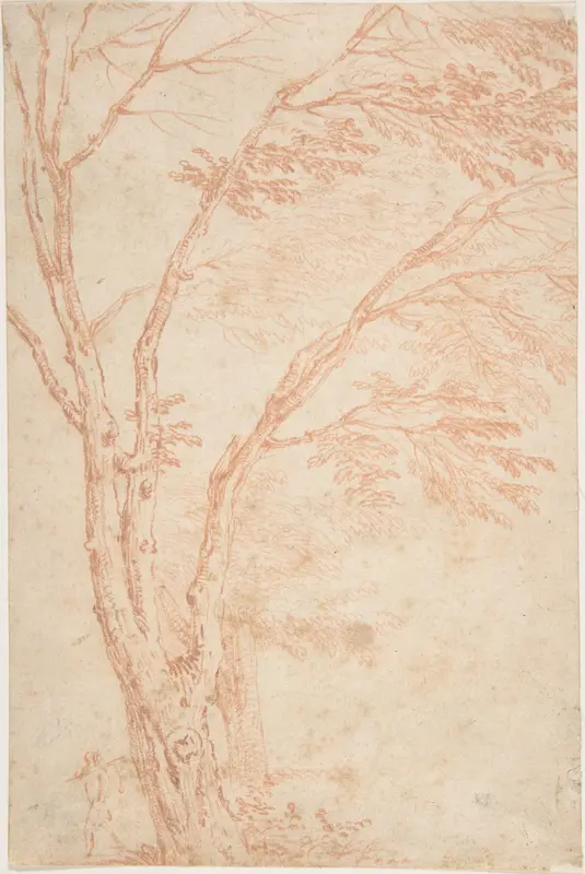 A tree and figure Wall Art by Anonymous, French, 18th century - High-Resolution Digital Print
