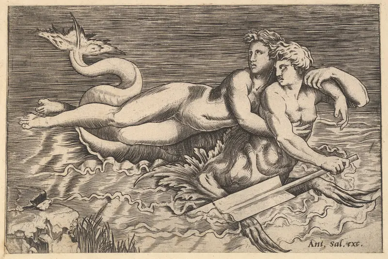 A Triton Carrying off a Nymph, from "Speculum Romanae Magnificentiae"