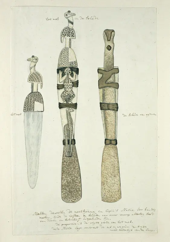 A Tswana or Kora knife with its sheath Wall Art by Unknown - High-Resolution Digital Print