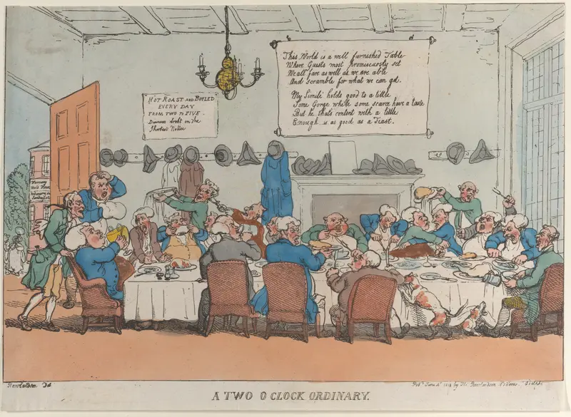 A Two O'Clock Ordinary Wall Art by Thomas Rowlandson - High-Resolution Digital Print