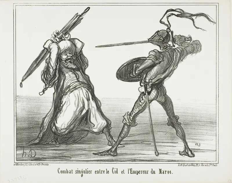 A Unusual Battle Between El Cid and the Emperor of Morocco, plate 117 from Actualités