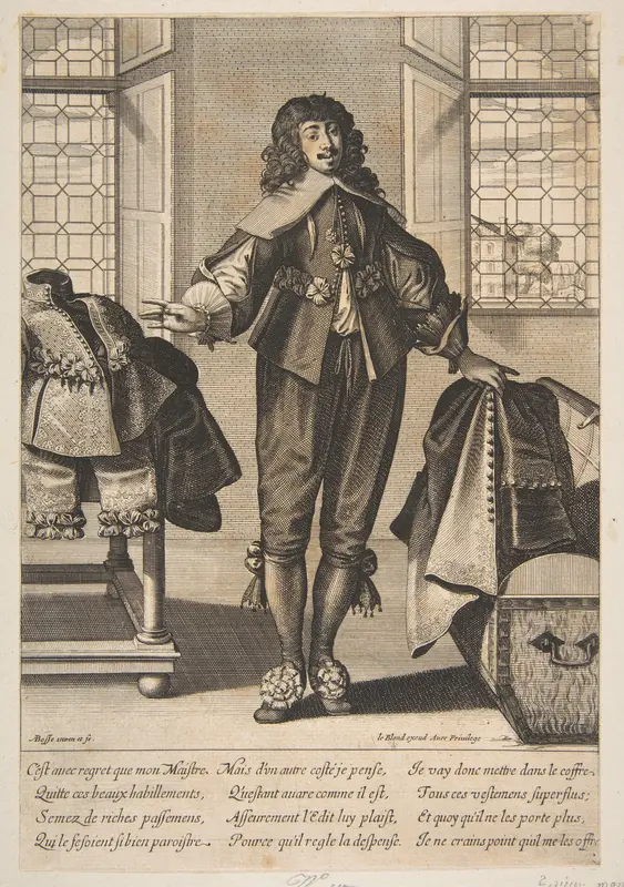A Valet Putting Away the Luxurious Clothing of His Master Wall Art by Abraham Bosse - High-Resolution Digital Print